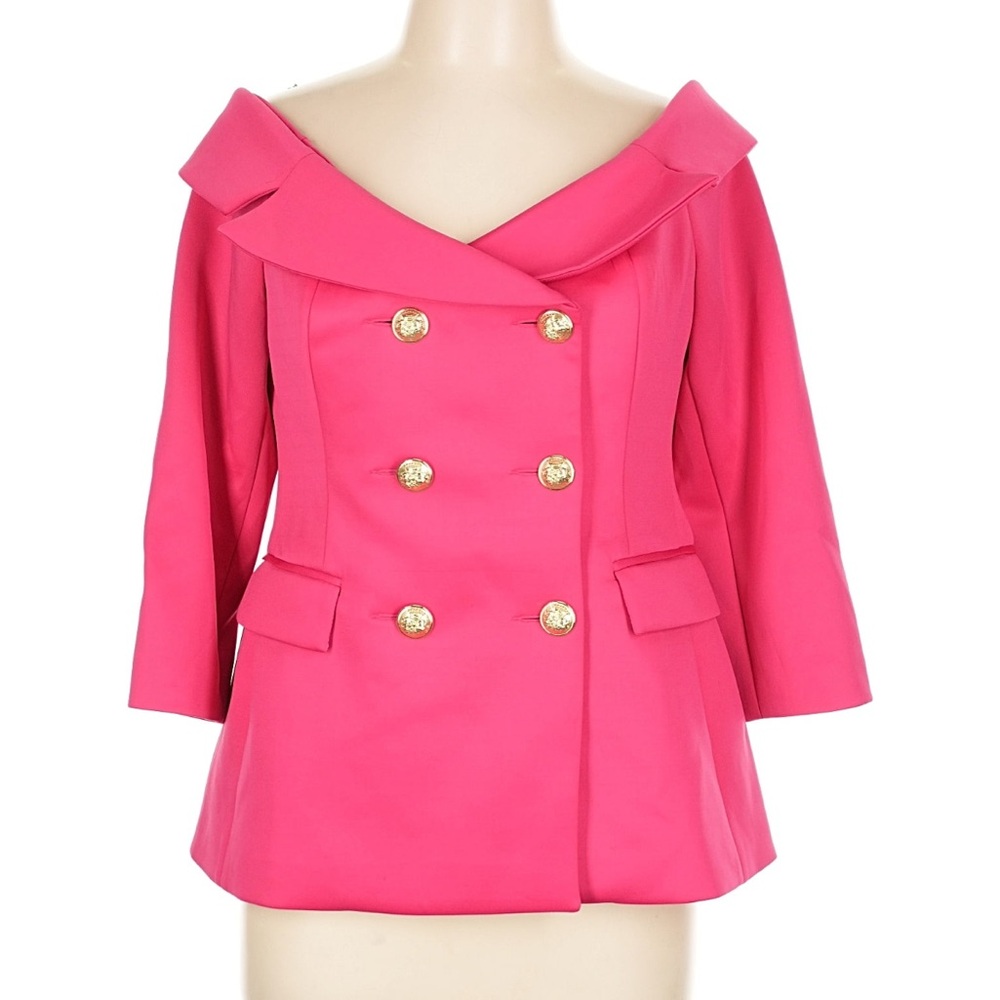Alexia Admor Pink Pea Coat with Gold Buttons Size 12